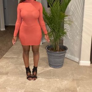 Goddess Swag Peach bodycon dress